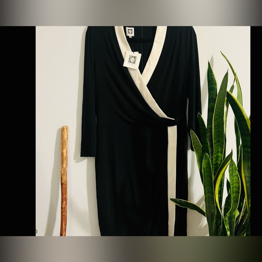 Anne Klein Black/White Pencil‎ Dress Women's New With Tags, L